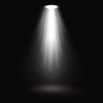 Realistic lighting, light rays on a dark background - Vector Illustrazione stock