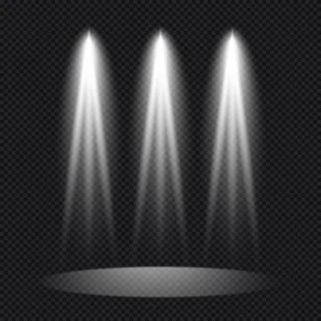 Realistic lighting, light rays on a dark background - Vector Illustrazione stock