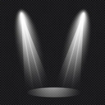 Realistic lighting, light rays on a dark background - Vector Illustrazione stock