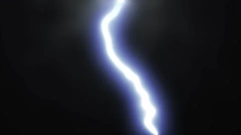 Realistic Lightning Bolts with Storm Cloud Flashes on Black Screen 4K Stock Footage 341771194