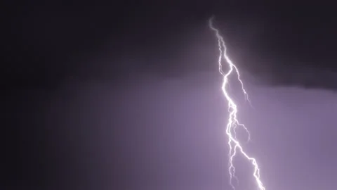 Realistic lightning flashes in the dark ... | Stock Video | Pond5