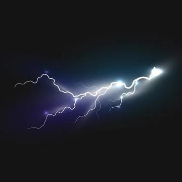 Realistic lightning icon Illustrazione stock