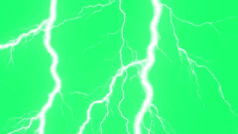 Realistic Lightning Storm Effect on Green Screen for Motion Graphics Stock Footage 329692678
