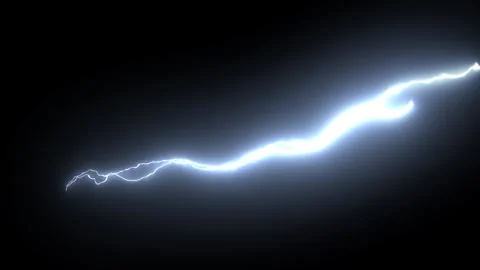 Realistic Lightning Strike with Electric Thunderbolt Glow Stock-Footage 344717215