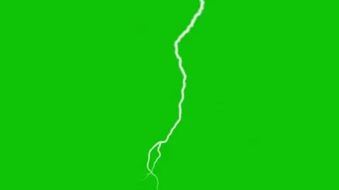 Realistic Lightning Strike Electrical Flash Green Screen Chroma Key Stock Footage 341262523