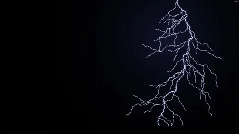 Realistic lightning strike overlay animation on black background 库存影片 347399341