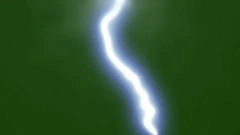 Realistic Lightning Strikes with Storm Cloud Flashes on Green Screen 4K Stock Footage 341771196