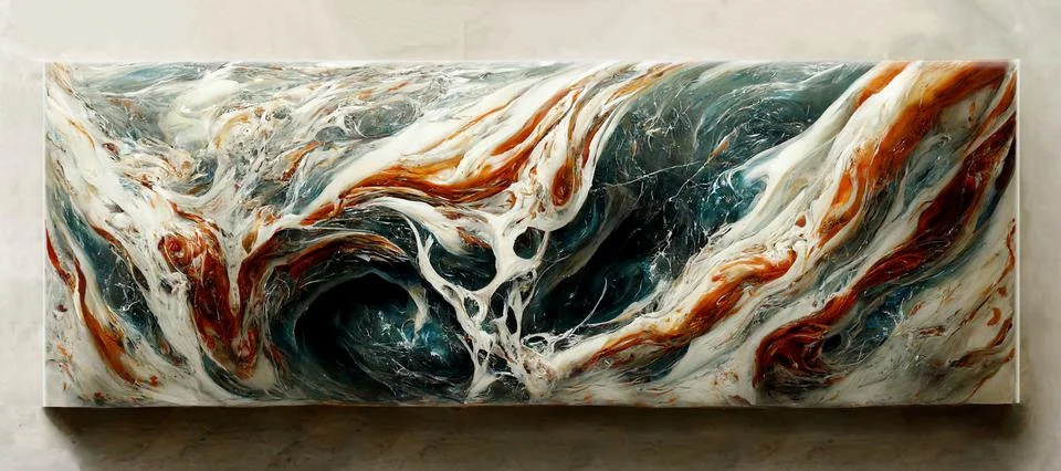 Realistic liquid abstract marble. 3D Realistic watercolor painting. Stock Illustration