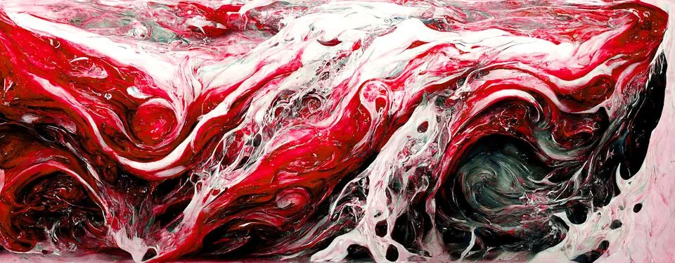 Realistic liquid abstract marble flow painting with colored background. Stock Illustration