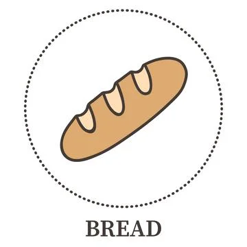 Realistic loaf of bread on a white background - Vector Illustrazione stock