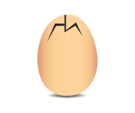 Realistic looking cracked egg Illustrazione stock