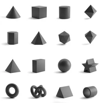 Realistic Looking Geometric Objects Illustrazione stock