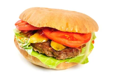 Realistic looking hamburger Stock Photos