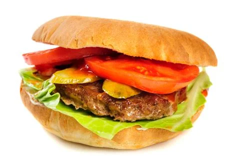 Realistic looking hamburger Stock-Fotos