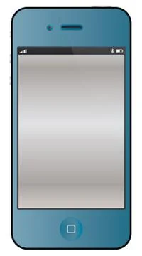 Realistic looking smart phone designed in blue Stock Illustration