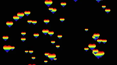 Realistic looping 2D animation of the flying rainbow LGBT pride or gay pride Stock Footage 157525435