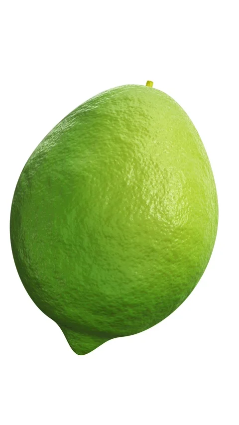 Realistic looping 3D animation of the spinning fresh green organic lemon Stock Footage 273811508