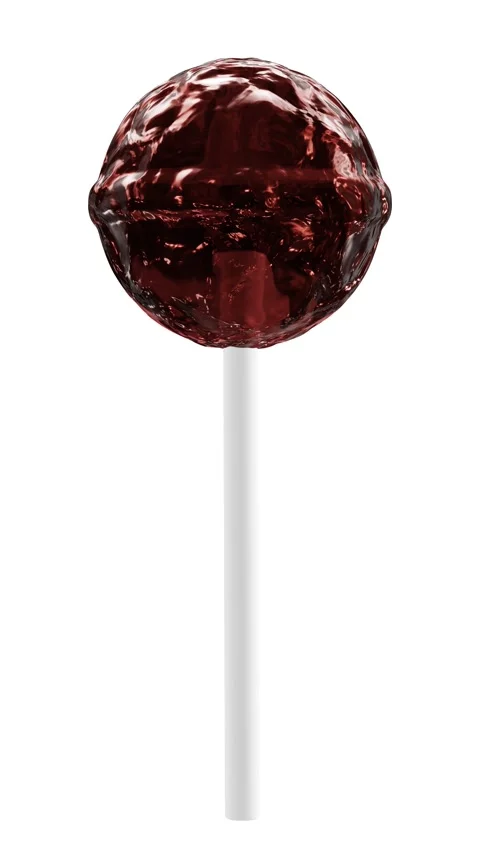 Realistic looping 3D animation of the spinning cola flavor lollipop Stock Footage 274122397