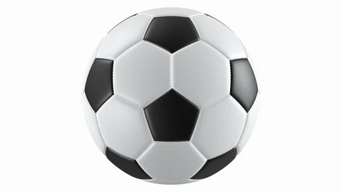 Realistic looping UHD animation of the rolling classic textured soccer ball Video stock 110375657