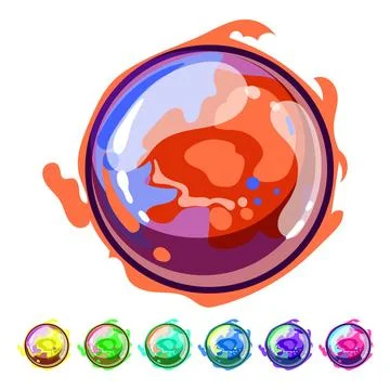 Realistic magic ball sphere cartoon vector graphic Stock Illustration