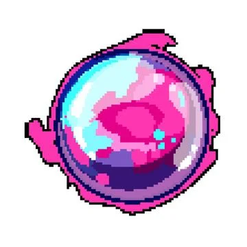 Realistic magic ball sphere pixel art vector illustration Stock Illustration