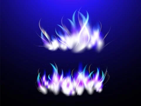 Realistic magic fire with sparks. Stock Illustration