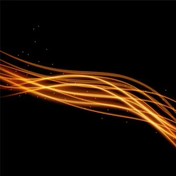 Realistic magic wand with set of orange light vortex effects isolated on tr.. Stock Illustration
