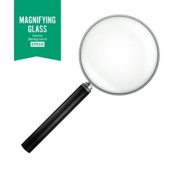 Realistic Magnifying Glass Vector. Isolated On White Background, With Gradient Stock Illustration