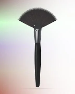 Realistic Make up Fan Brush. Vector illustration Stock Illustration