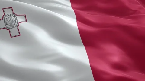 Realistic Malta Flag Waving Smoothly In Wind High Resolution Background Vidéo 334628850