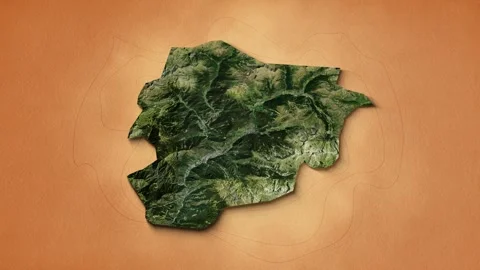 A realistic map of Andorra. Zoom map of the Principality of Andorra Stock Footage 274525755