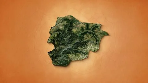 A realistic map of Andorra. Zoom map of the Principality of Andorra Illustrazione stock