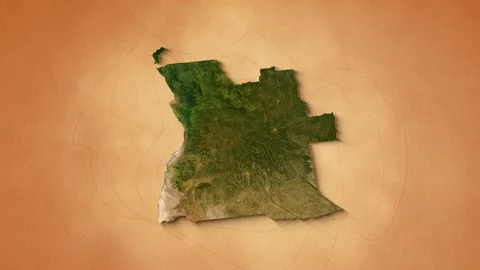 A realistic map of Angola. Zoom map of the Republic of Angola Stock Footage 274527333