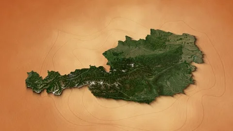 Realistic map of Austria. Brown vintage background Stock Footage 273615819