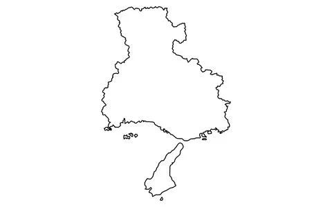 Realistic map of Hyogo(line drawing) Illustrazione stock