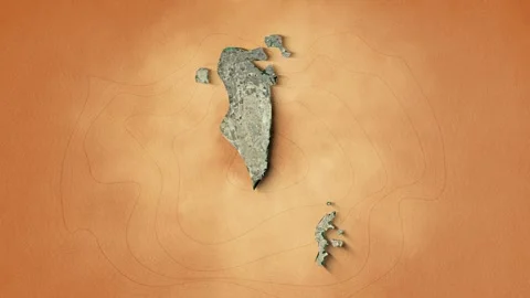 A realistic map Kingdom of Bahrain. Brown vintage background Stock Footage 274526686