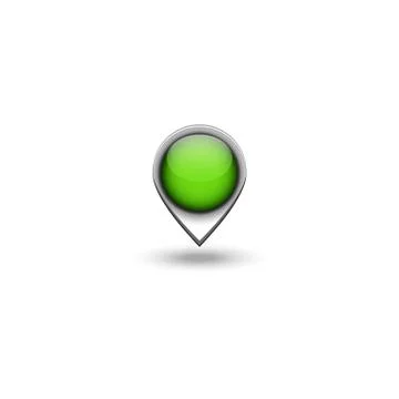 Realistic map pin 3d navigation pointer with gray gradient shadow. Location s Stock Illustration