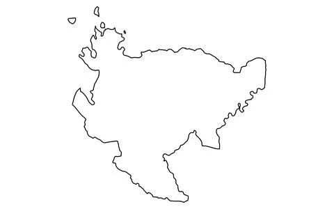 Realistic map of Saga(line drawing) Stock Illustration