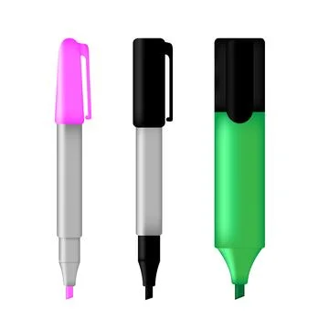Realistic marker pens Stock Illustration