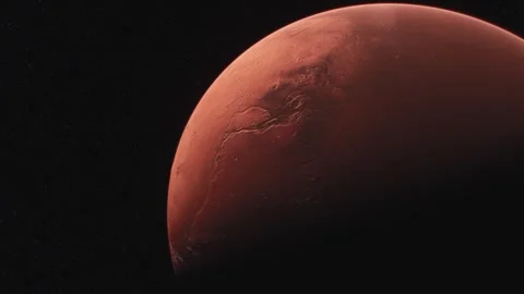 Realistic Mars Planet based on data provided by Astrogeology Science Center  Stock Footage 263411890