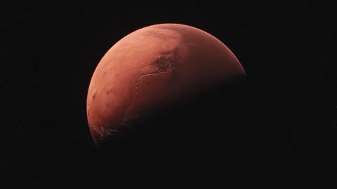 Realistic Mars Planet based on data provided by Astrogeology Science Center  Stock Footage 263416807
