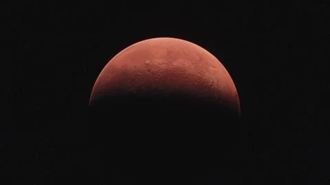 Realistic Mars Planet based on data provided by Astrogeology Science Center  Stock Footage 263429090