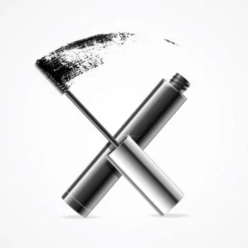 Realistic Mascara Brush Strokes. Vector Illustrazione stock