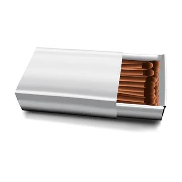 Realistic matches in a box template Stock Illustration