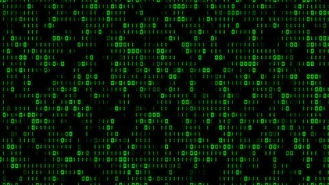 Realistic Matrix Background with falling glowing symbols 스톡 일러스트