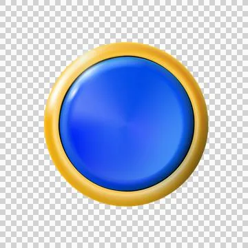 Realistic matte circle blue button. png Stock Illustration