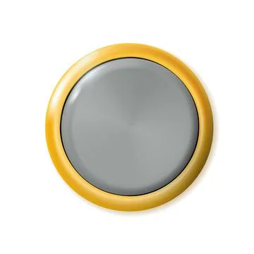 Realistic matte gray button. Metal circle Ui component. Vector illustration Stockillustratie