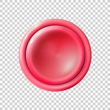 Realistic matte pink button. Plastic Circle Ui component. png Stock Illustration