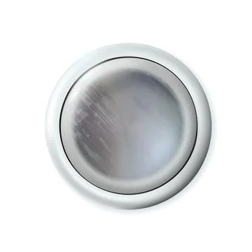 Realistic matte silver or gray button. Metal circle Ui component. Vector Stock Illustration