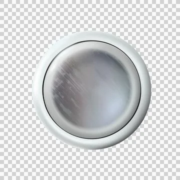 Realistic matte silver or gray button. Metal circle. Png. Stock Illustration